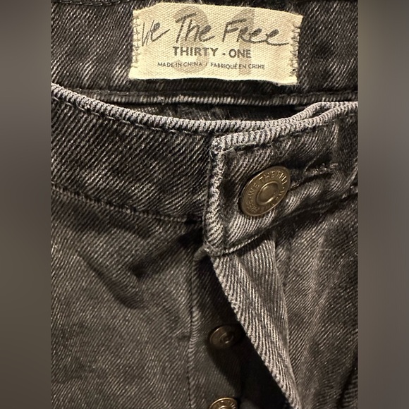 NEW Free People Distressed A-Line Denim Skirt size 31 NWT faded black jean - Picture 13 of 13